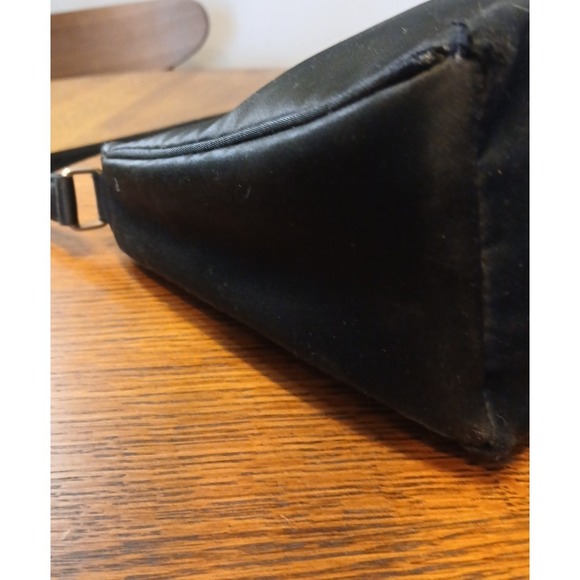 Kate Spade Black Fabric Shoulder Bag Top Zip Classic Minimalist Chic - Picture 7 of 11